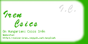 iren csics business card